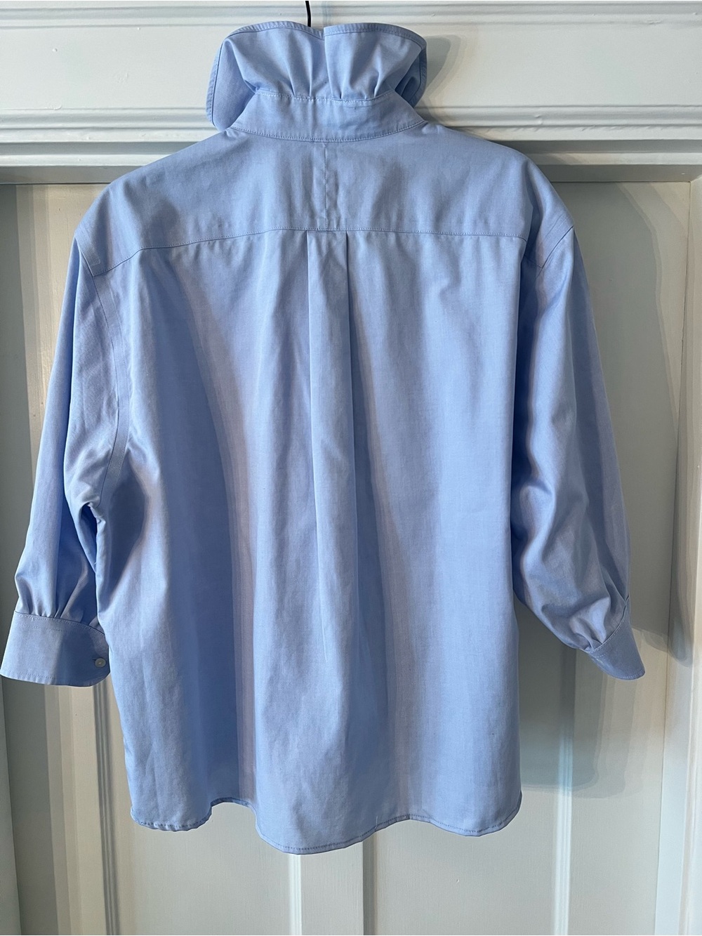 Upcycled Lands' End Men's Light Blue Oxford Button-Up Shirt - Picture 2 of 6